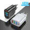 Cargador Rápido 3 USB + Type-C 3.1A