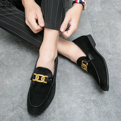 Zapatos de Cuero y Pana para Hombre Talla Grande Punta Afilada - Image 5