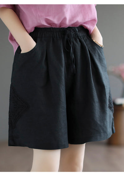 Pantalón Lino Ancho Cintura Alta con Encaje - Comodidad y Estilo Casual - Image 10