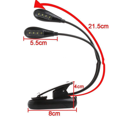 Lámpara LED Dual con Clip para Lectura y Notas Musicales - Image 6