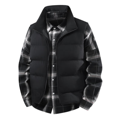 Chaleco Abrigo Suelto Cálido para Hombre Talla Grande con Cuello de Pie - Image 5