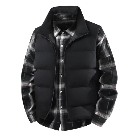 Chaleco Abrigo Suelto Cálido para Hombre Talla Grande con Cuello de Pie - Image 5