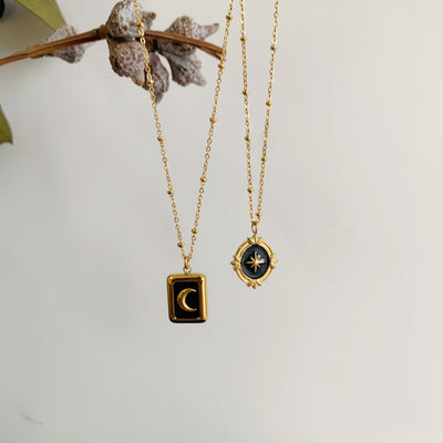 Collar Cadena de Clavícula con Estrellas - Oro Negro Minimalista - Image 9