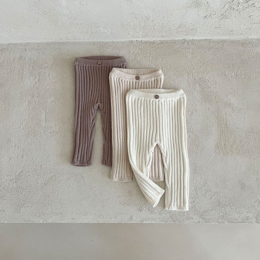 Leggings Tejidos para Bebé y Niño Pequeño con Rayas Hundidas