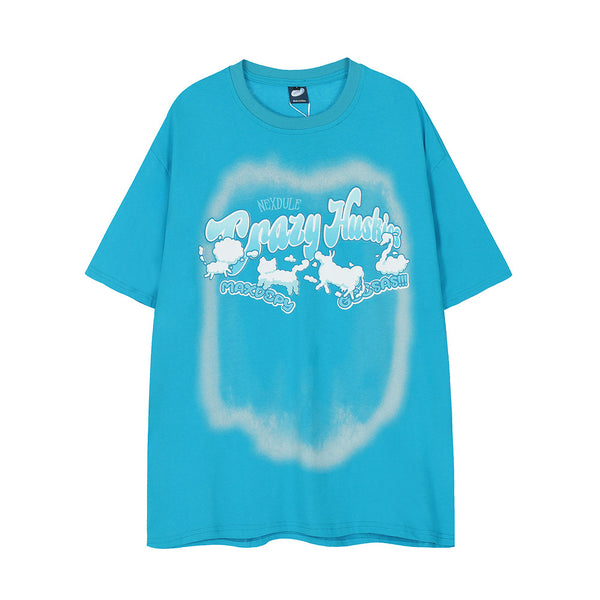 Camiseta Estampado Animal Abstracto de Manga Corta para Hombre