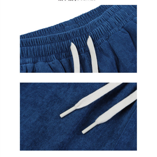 Shorts de Pana Retro con Bordados Estilo Europeo y Americano - Image 3