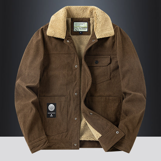 Abrigo de Pana para Hombre - Invierno Grueso y Cálido - Image 2