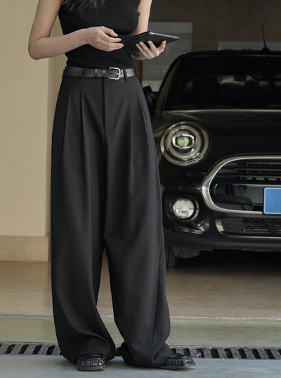 Pantalón Casual Holgado de Cintura Alta con Textura para Mujer - Image 23