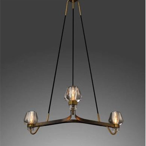 Lámpara Colgante de Cobre y Cristal - Diseño Moderno y Elegante