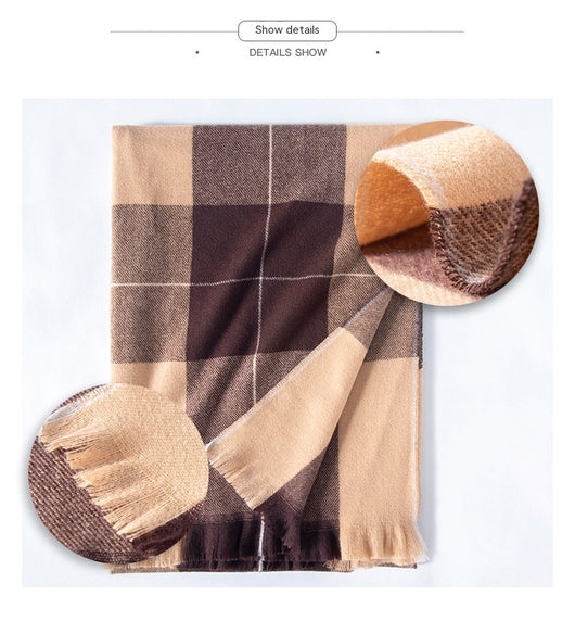 Chal de Cachemira Artificial Grueso para Mujer - Abrigo Cálido de Invierno - Image 25