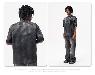 Camiseta de Algodón Lavado Estilo Americano para Hombre - Image 19