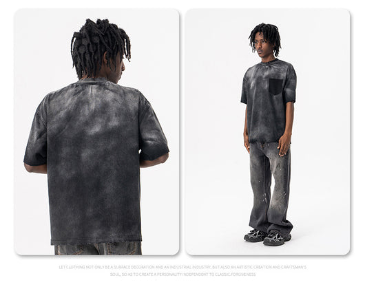 Camiseta de Algodón Lavado Estilo Americano para Hombre - Image 19