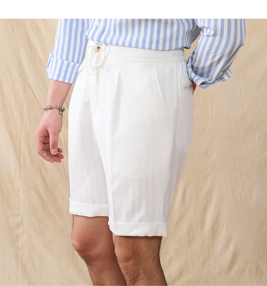 Shorts Seersucker Cintura Elástica Talle Medio-Alto - Image 8