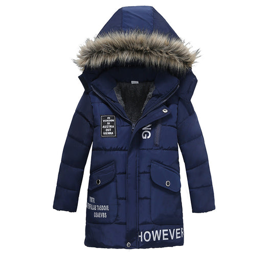 Chaqueta Acolchada para Niño con Cuello de Pelaje y Algodón Cálido - Image 6