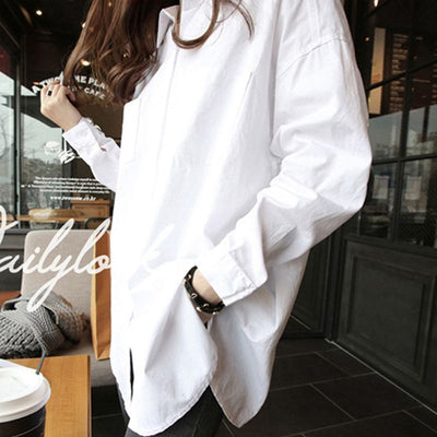 Blusa Blanca Manga Larga Clásica para Mujer - Image 12