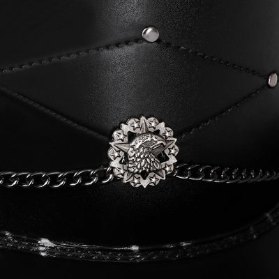 Sombrero de Copa Calavera Mágica en Cuero PU Negro - Accesorios de Foto para Mujer - Image 15