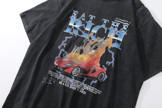Camiseta Hombre Suelta Estampado Autos Cuello Redondo Manga Corta - Image 9