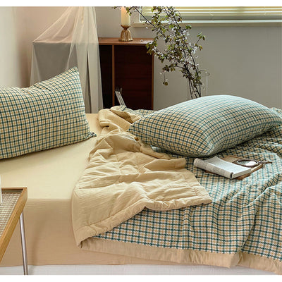 Colcha Reversible Cuadros Verano Lujo Cama Queen Ligera Transpirable - Image 8