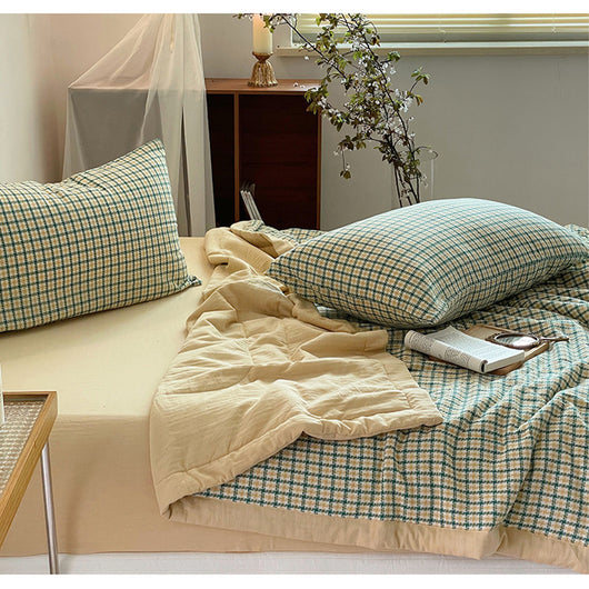 Colcha Reversible Cuadros Verano Lujo Cama Queen Ligera Transpirable - Image 8