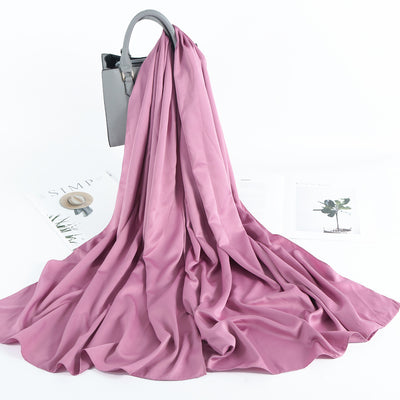 Pañuelo Satinado Liso de Estilo Malayo - Chal Casual Versátil - Image 17