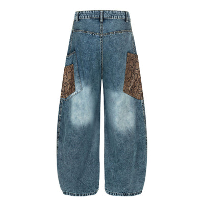 Pantalones Vaqueros Retro Anchos Lavado Desgastado para Hombre - Image 4