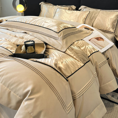 Juego de Cama Jacquard Lujo Premium de 4 Piezas - Image 5