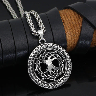 Collar Viking Árbol de la Vida en Acero Inoxidable Hueco para Hombre - Image 6