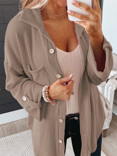 Blusa Tejida Suelta de Manga Larga en Color Sólido - Comodidad y Estilo - Image 13