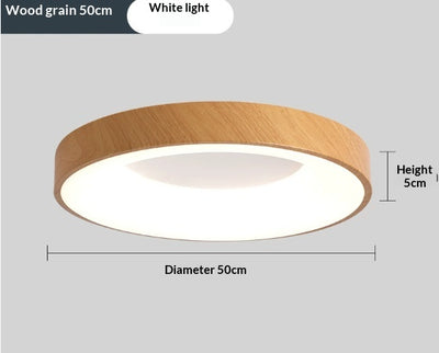 Lámpara de Techo LED Minimalista Estilo Chino Contemporáneo con Textura de Madera - Image 10