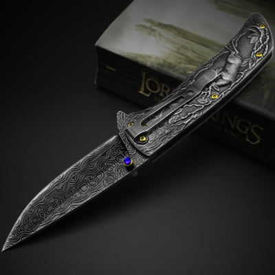 Cuchillo de Supervivencia Plegable de Acero Endurecido para Camping