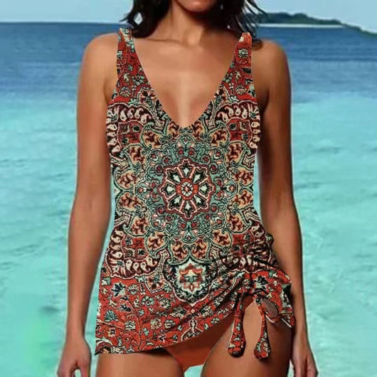 Traje de Baño Bikini con Tirantes y Estampado Playero - Image 11