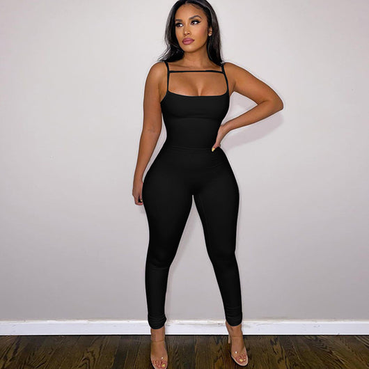 Jumpsuit de Verano para Mujer con Tirantes y Diseño Liso - Image 5
