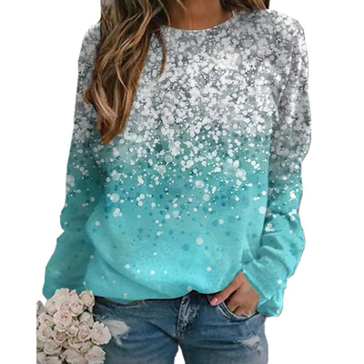 Camiseta Manga Larga Estampada Cuello Redondo para Mujer - Image 7