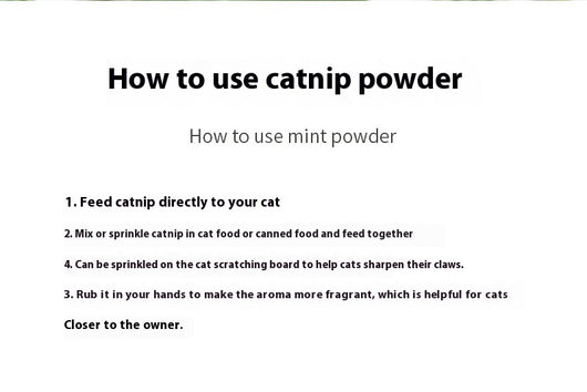 Pure Cat Mint Powder pouch with two kittens, a green leaf graphic, and a window showing dried catnip leaves. Label reads 'Catnip Leaves' and '5g'. - Image 18