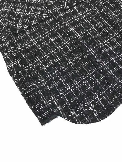 Camisa de Cuadros con Hilo Plateado Tejido para Hombre y Mujer - Image 12
