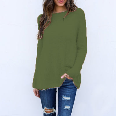 Blusa Suelta de Manga Larga en Color Sólido para Mujer - Image 7