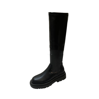 Botas Largas Hasta la Rodilla con Tacón Cuadrado y Punta Redonda - Image 5