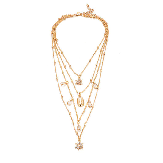 Collar Multicapas Luna y Estrellas Set Cadena para Suéter - Image 11