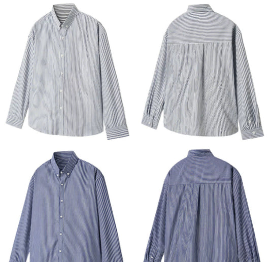Camisa Vintage Americana Rayada Suelta y Versátil para Hombre - Image 7