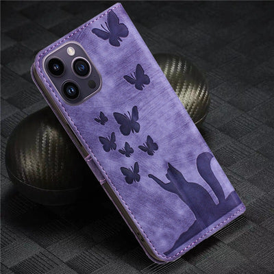 Funda de Cuero para Celular con Mariposa en Relieve - Image 20
