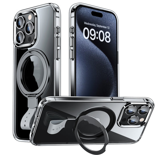 Funda Magnética Transparente con Anillo Giratorio y Soporte Ajustable - Image 23