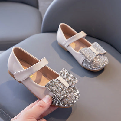 Zapatos Planos para Niñas con Moño de Strass y Cuero Charolado - Image 2