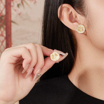 Aretes de Plata 925 con Diseño de Hoja de Loto Texturizada - Image 7