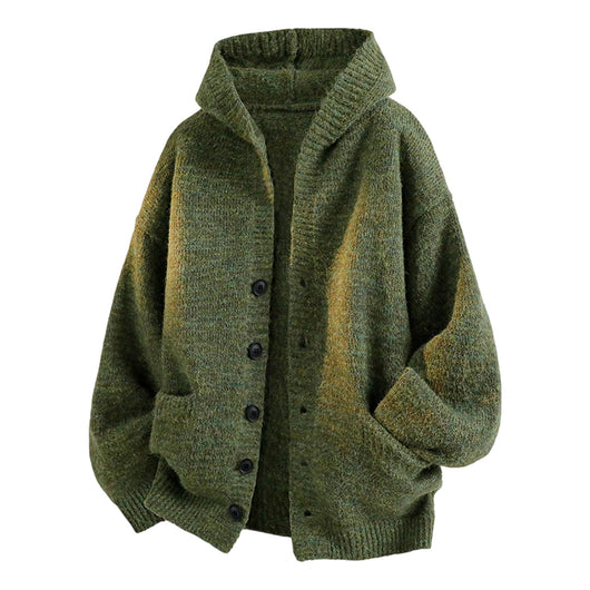 Cardigan Tejido Holgado con Capucha para Hombre - Image 4