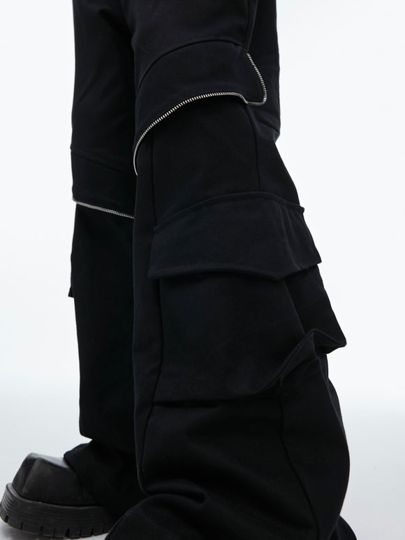 Pantalones Casuales para Hombre con Bolsillos de Cierre Metálico