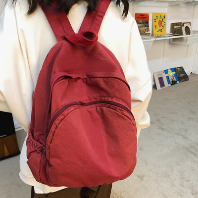 Mochila de Lona Lavada para Viajes y Uso Diario - Image 9