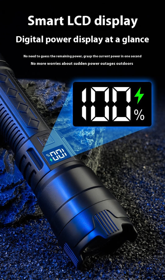 Linterna Táctica de Potencia Zoom Telescópico con Pantalla Digital - Image 13