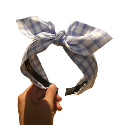 Diadema de Tela a Cuadros con Moño Anudado - Image 6