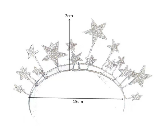 Diadema Exagerada de Estrellas para Boda y Accesorios de Fiesta - Image 7