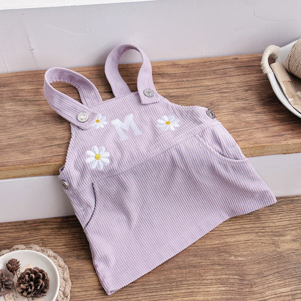 Falda Suspender con Bordado de Lavanda para Niña - Primavera y Otoño